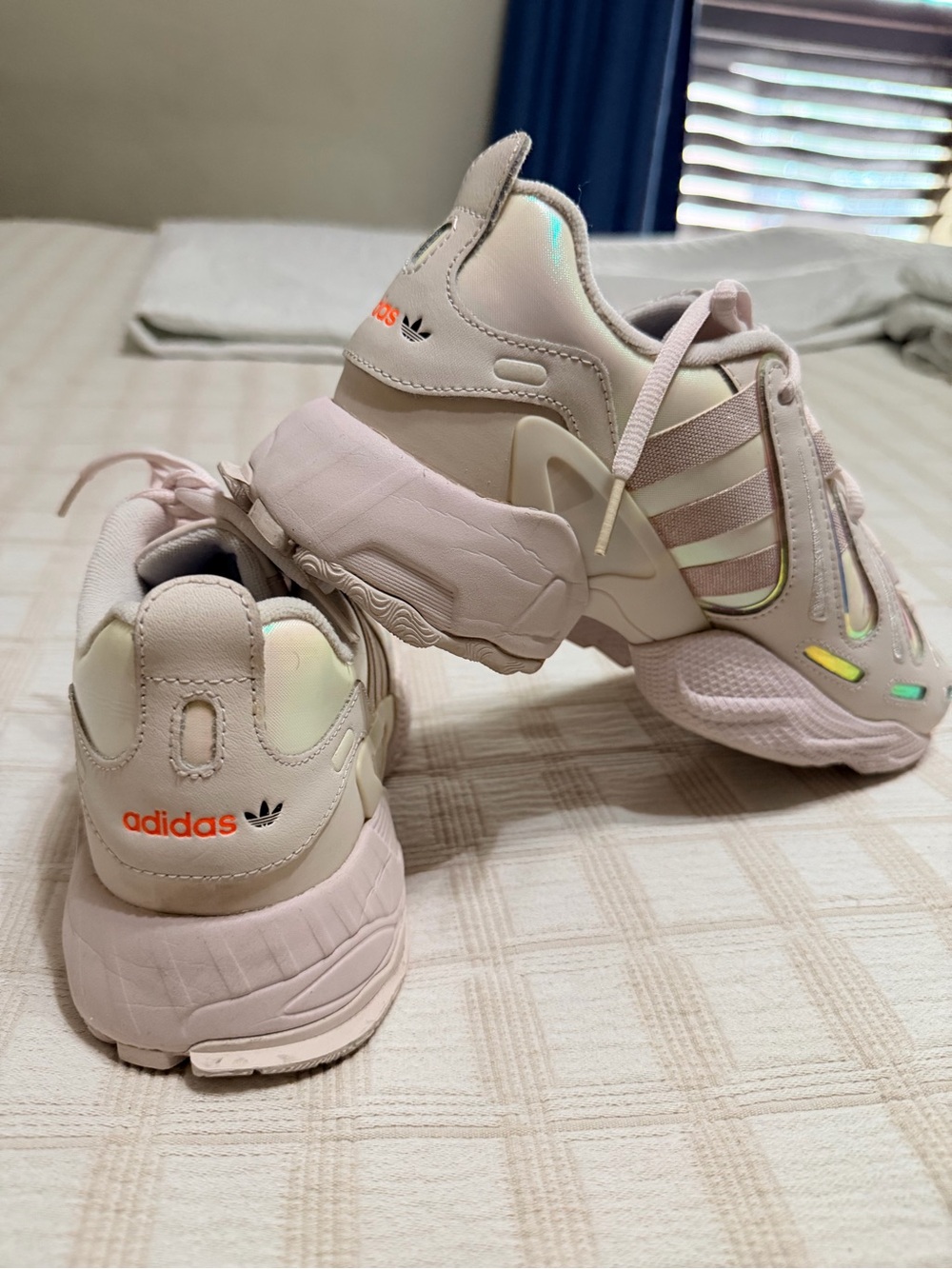 adidas Kids Light Pink Iridescent-Trim Sneakers